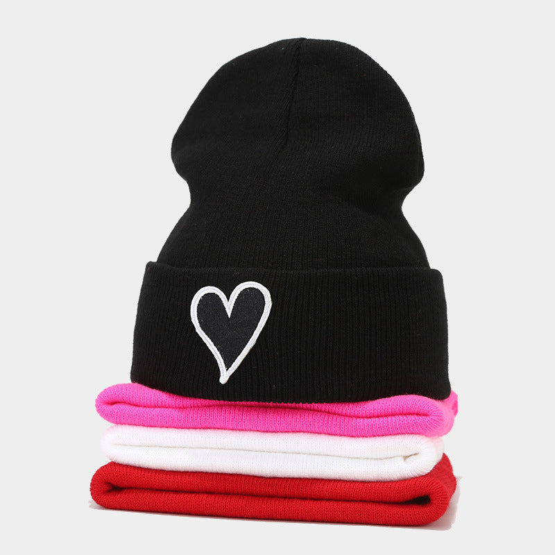 Wholesale Love Patch Warm Knitted Hat Woolen Hat